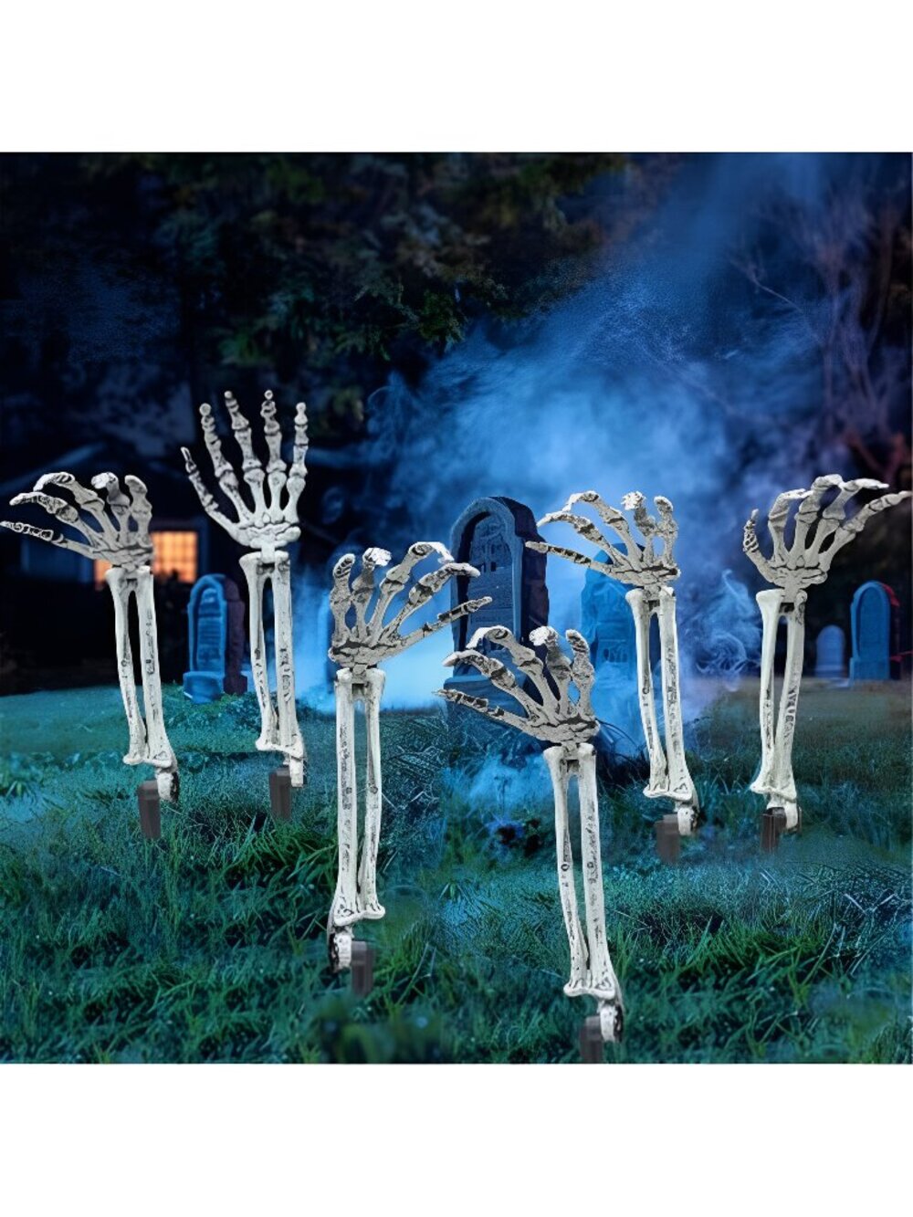 6PC Realistic Skeleton Arm Stakes Halloween Decorations for Lawn Stakes
